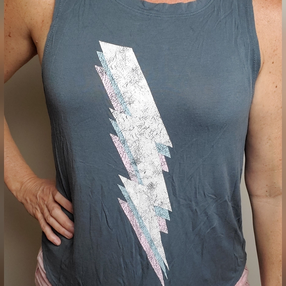 Grayson Threads Lightening Bolt Charcoal Tank Top